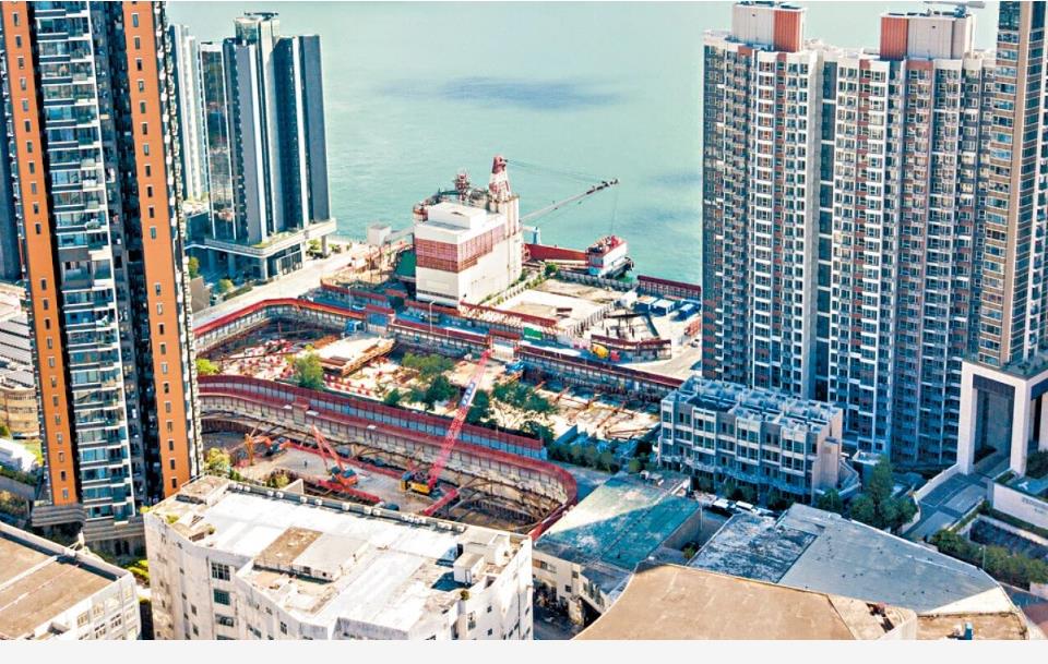油塘海旁與東源街一帶的現場航拍資料圖